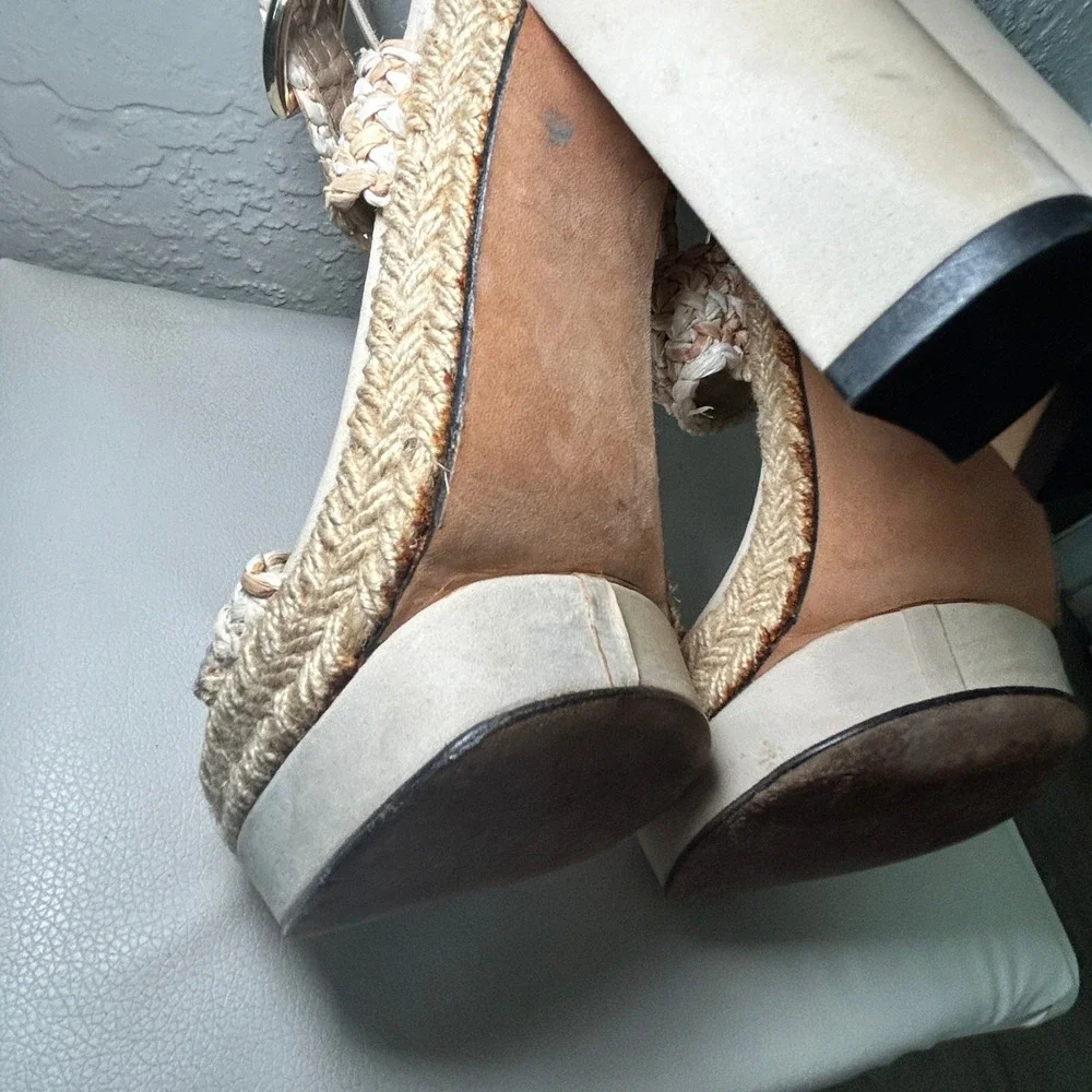 Stuart Weitzman Platform Sandals‎ Espadrille Raffia 5